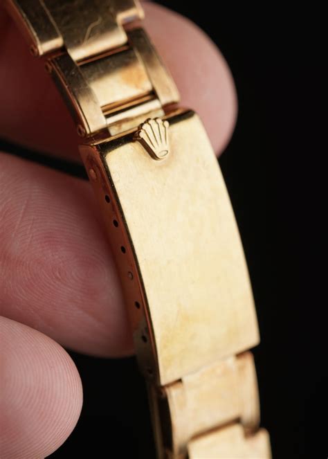 19mm Rolex Rivet 7205 Bracelet in 14K Yellow Gold From 1985 